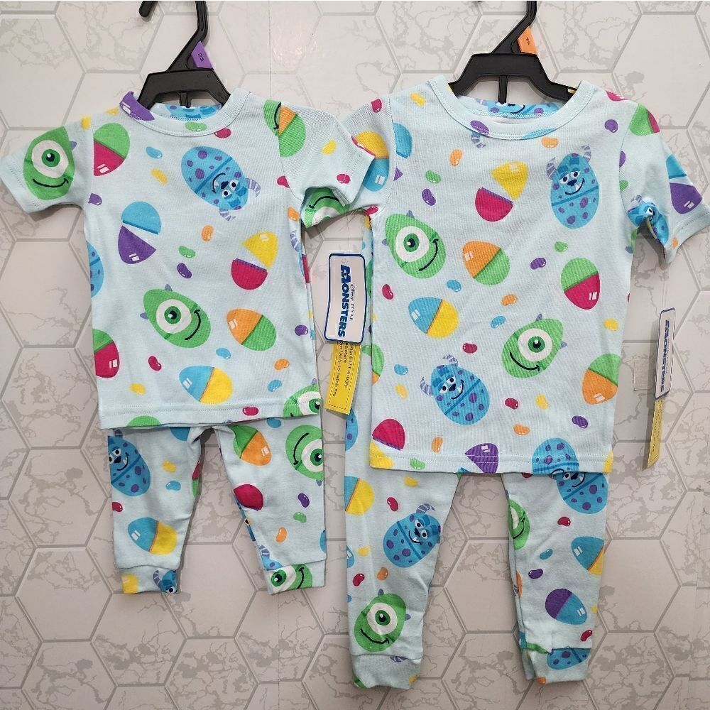 Nwt Family Look Unisex Boy or Girl Monster's Inc. 100% Cotton Easter Pajama sets